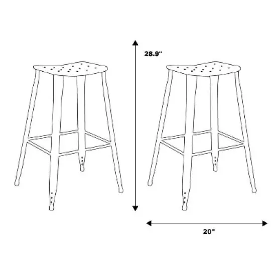 Set of 2 29" Lennon Saddle Backless Barstools - ACEssentials image {3}