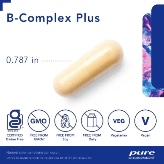 Pure Encapsulations B-Complex Plus - Neurological & Cardiovascular Health, Energy & Nervous System Support* - With Vitamin B12 & More image {2}