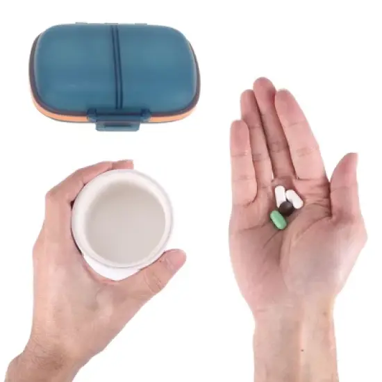 Unique Bargains 8 Grids Double Layer Pill Boxes 3 Pcs image {3}