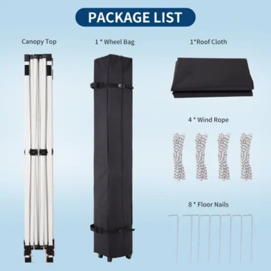 10x10 Pop Up Canopy,Heavy Duty Canopy, Easy Up Gazebos with Wheel Bags,UV Resistant Waterproof,for Outdoor Events, Patio, Backyard, Party, Camping image {5}