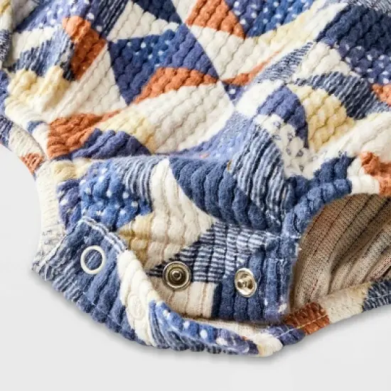  Grayson Collective Baby Patchwork Wrap Bodysuit - Cream/Violet image {3}