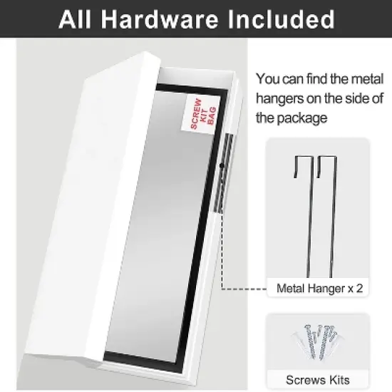 Earby Full Length Mirror Hanging Over the Door or Leaning Against Wall or Mounted On Wall,No Stand-The Pop Home image {7}