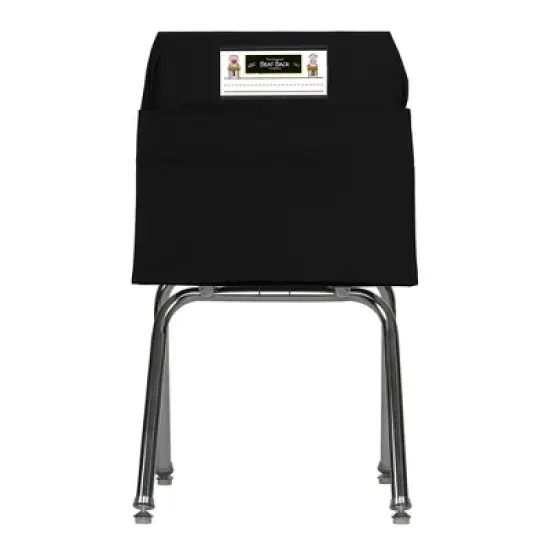 Seat Sack&reg; Large Chair Pocket Classroom Storage Organizer - 17 inch, Black image {3}
