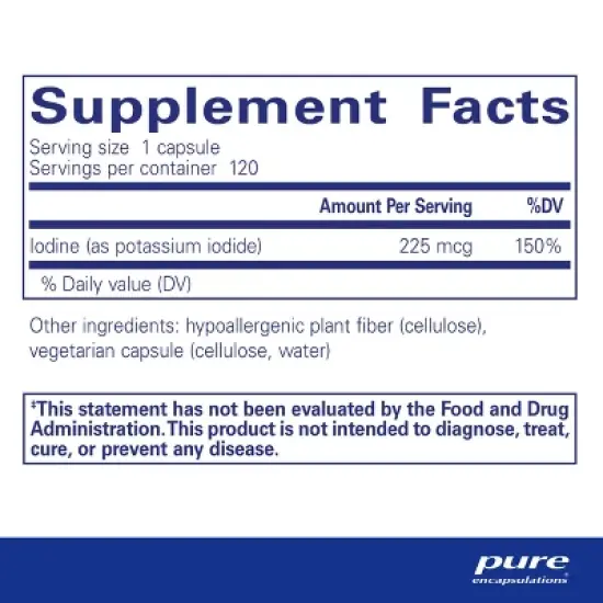Pure Encapsulations Iodine - to Support The Thyroid & Help Maintain Healthy Cellular Metabolism - with Premium Potassium Iodide - 120 Capsules image {1}