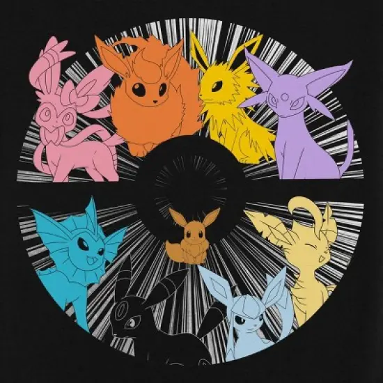 Men's Pokemon Eevee Short Sleeve Graphic T-Shirt - Black image {2}