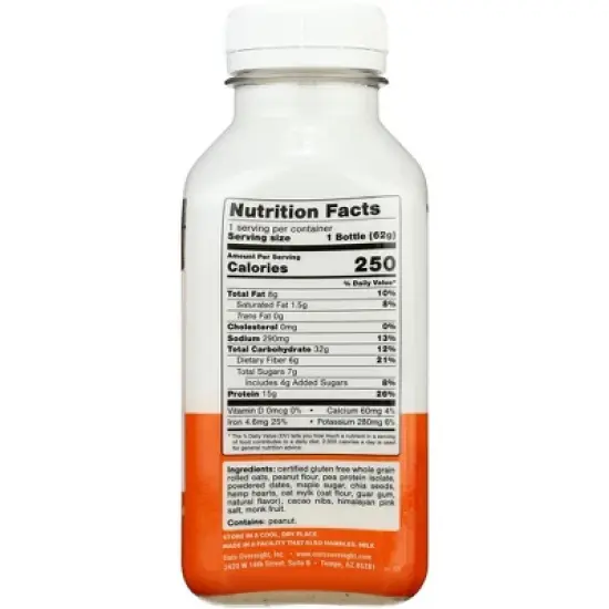 Oats Over Night Shake Peanut Butter Crunch - Case of 5/2.2 oz image {2}