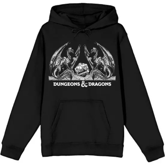 Dungeons & Dragons and Dice Black Graphic Hoodie image {3}