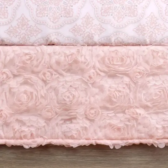 The Peanutshell Arianna Baby Crib Bedding Set - Pink/White - 3pc image {3}
