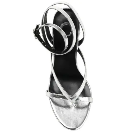 Journee Collection Womens Waverlee Open Toe High Stiletto Pumps Silver 11 image {3}