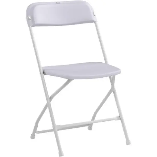 VINGLI Plastic Folding Chair, Indoor Outdoor Portable Stackable Commercial Seat for Events, Office, Parties and Camping, Set of 10, White image {4}