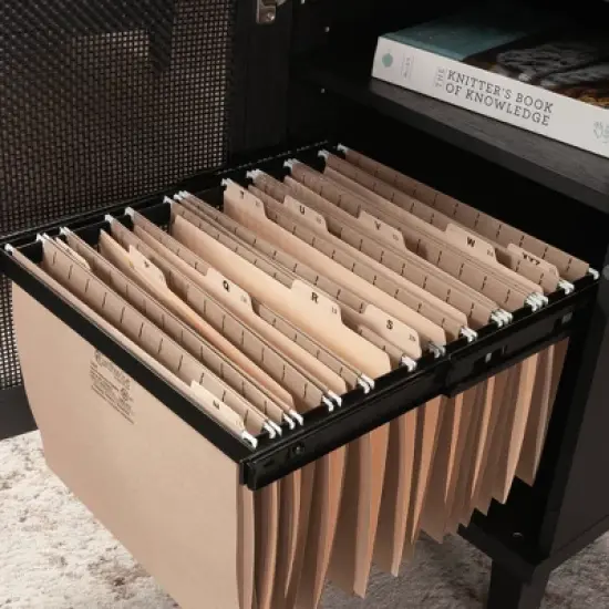 Sauder Tiffin Line Executive Desk Raven Oak image {4}