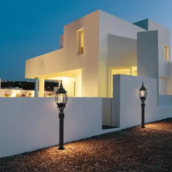 LamQee Outdoor Post Light Fixture with 3 in Pier Mount Base, Waterproof Lamp Post Pole Lights Outdoor for Garden image {7}