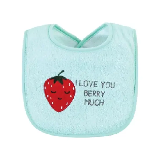 Hudson Baby Infant Girl Cotton Terry Drooler Bibs with Fiber Filling, Fruits, One Size image {6}
