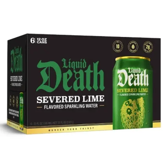 Liquid Death Severed Lime Sparkling Water - 6pk/12 fl oz Cans image {2}