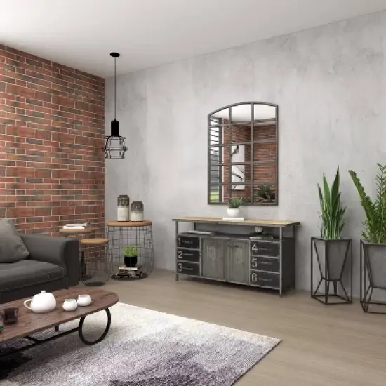 Industrial Wood Buffet Gray - Olivia & May image {18}
