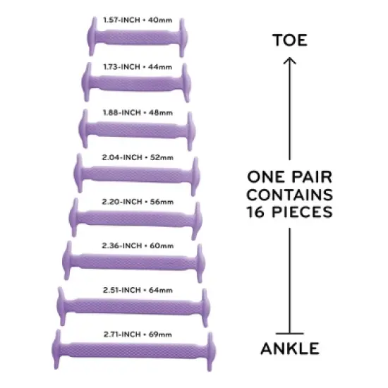 The Original Stretchlace No-Tie Silicone Elastic Shoelaces &ndash; Purple Tieless Shoe Laces (1 Set) image {2}