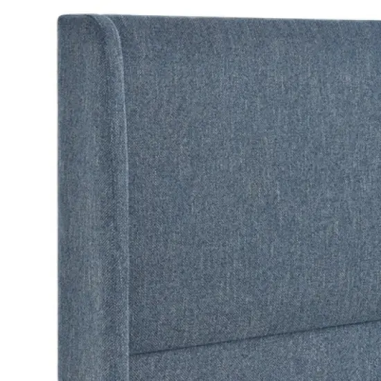 Roundhill Furniture Arles 3-Piece Upholstered Bedroom Set, Wingback Platform Bed with Two Nightstands image {3}