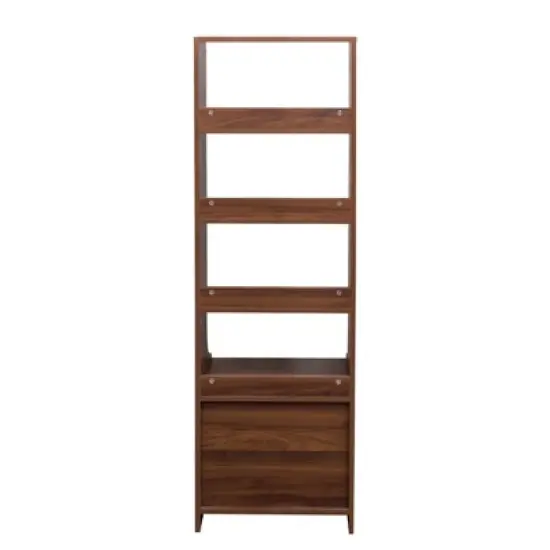 Cesicia Night Stand with Bookshelf, Night Stand with 2 Storage Drawers for Bedroom image {4}