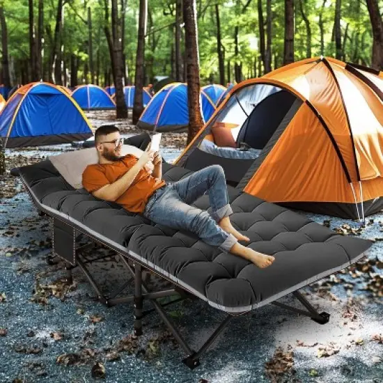 Docred Folding Camping Cot with Mattress & Carry Bag for Adults &ndash; Standard & Oversized XXL, Single & 2-Pack Outdoor Sleeping Bed Options image {6}
