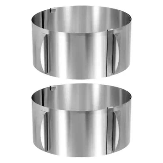 Unique Bargains Stainless Steel Round Adjustable Nonstick Cake Ring 2 Pcs image {10}