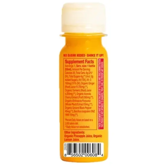 Vive Organic Immunity Boost  Original Ginger & Turmeric Wellness Shot - 2 fl oz image {7}