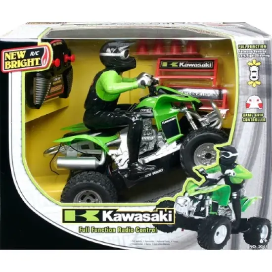 New Bright 1:20 Scale Kawasaki Kfx 450 Remote Control ATV Green image {1}