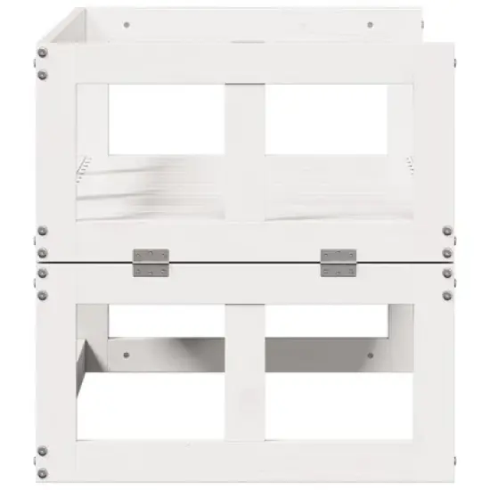 vidaXL Patio Sofa Bench Extendable Outdoor Garden Seating Furniture Solid Wood - White image {5}