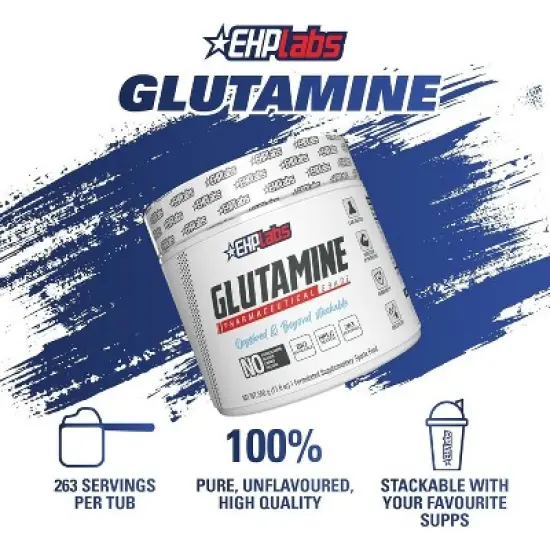 EHPlabs L-Glutamine Powder &ndash; 500g, 100 Servings &ndash; Muscle Recovery, Gut & Immune Health Support image {2}