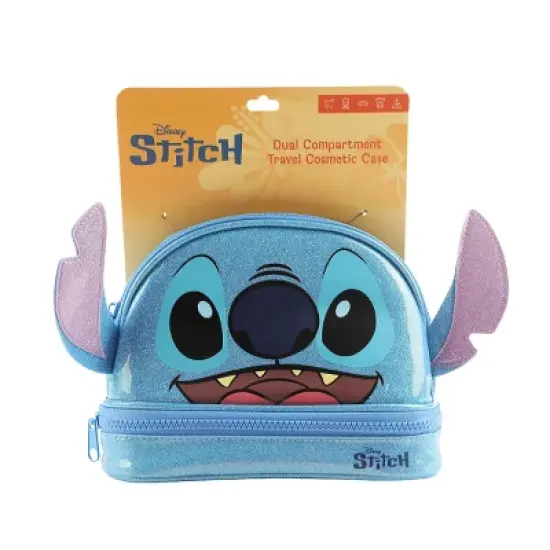 Lilo & Stitch Stitch Head Blue Glitter 6&rdquo; Cosmetic Pouch image {6}
