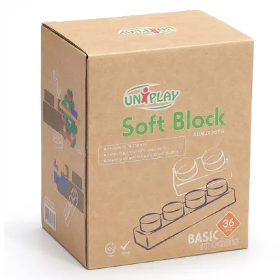 UNiPLAY Basic Soft Building Blocks &mdash; Cognitive Development, Interactive Sensory Toy for Ages 3 Months and Up image {5}