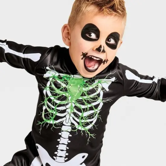 Toddler Glows under Blacklight Electric Bones Skeleton Costume - Hyde and EEK! Boutique&trade; image {2}