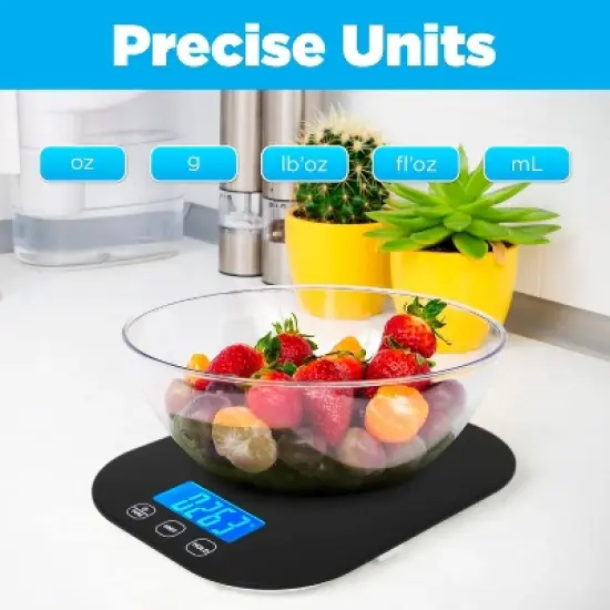 Smart Weigh Digital Food Scale -  11-pound capacity -  Black image {3}