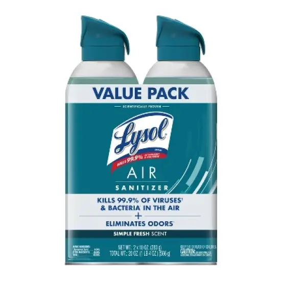 Lysol Air Sanitizer Spray - Simple Fresh - 10oz/2ct image {4}