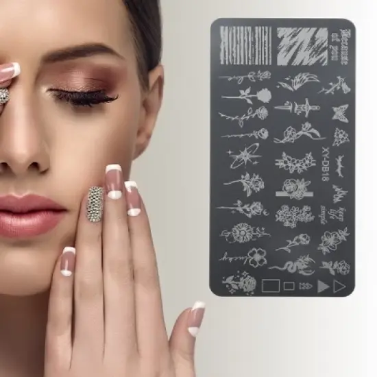 Unique Bargains Colorful Nail Art Stamp XY-DB18 Silver Tone 1 Pc image {3}