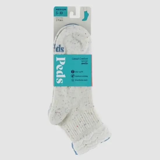 Peds Women's Ruffle Top 2pk Quarter Socks - 5-10 image {1}