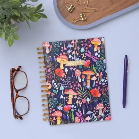Blank Journal 6"x8" Hard Cover Mushrooms Navy - greenroom: Spiral Binding, Lined Paper, 320 Pages, Adult Stationery image {7}