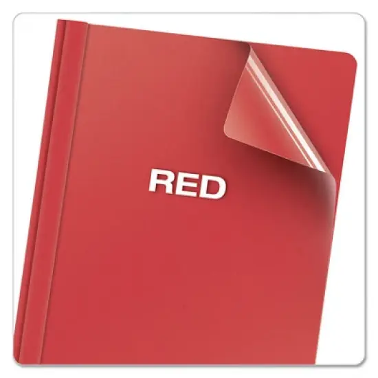 Oxford Clear Front Standard Grade Report Cover - 8.5" x 11" - Clear/Red - Case of 25 image {4}