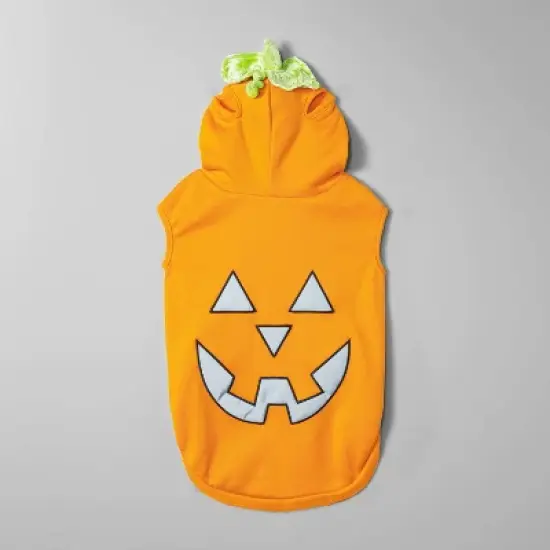 Jack-O'-Lantern Pumpkin Reflective Halloween Hoodie Dog and Cat Costume - Boots & Barkley&trade; image {2}