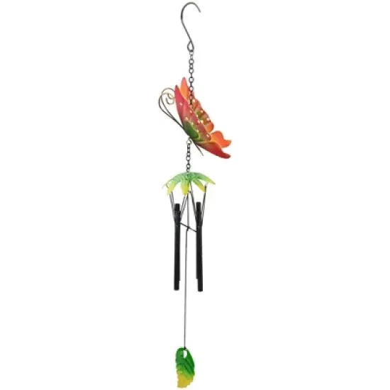 Northlight 19" Red Metal Butterfly Outdoor Garden Windchime image {3}