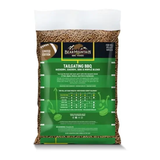 Bear Mountain Tailgating BBQ Blend All Natural Low Moisture Hickory, Cherry, Oak, and Maple Pellets for Outdoor Grilling and Cooking, 20 Pound Bag image {5}