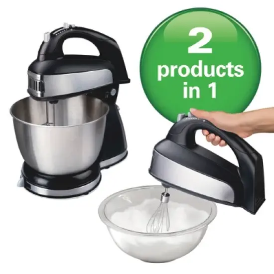 Hamilton Beach 4qt Hand/Stand Mixer 64640: 6-Speed Kitchen Mixer, Stainless Steel Bowl, Dishwasher-Safe Parts, 290W image {7}