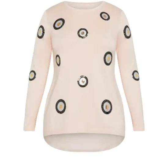 Women's Plus Size Sequinela Jumper - blush | EVANS image {2}