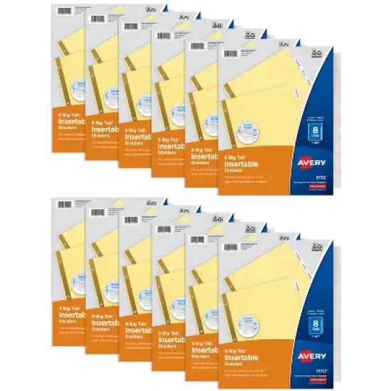 Avery Insertable Dividers for 3 Ring Binders, 5 Tabs per Set, Clear Big Tab, Buff Paper with Gold-Reinforced Holes (11112) image {8}