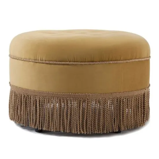 Jennifer Taylor Home Yolanda 24" Upholstered Round Accent Ottoman image {4}