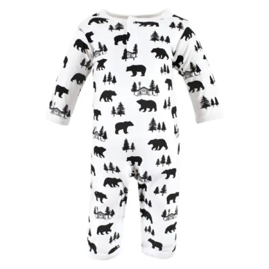 Hudson Baby Unisex Baby Cotton Coveralls, Baby Bear Gray Black image {4}