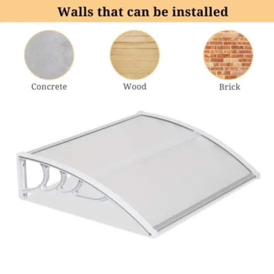 Karl Home | Winado 39 in. W x 5 in. D Plastic White Cover Retractable Door / Window Awning image {3}