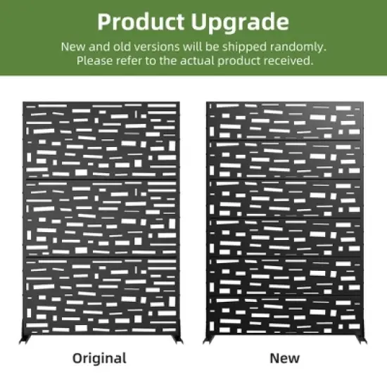 1-Piece 46.8 In. W x 71.37 In. H Wide Edged Black Galvanized Sheet Screen Outdoor Metal Screen Decorative Art Panel (6-Piece Assembly) image {3}