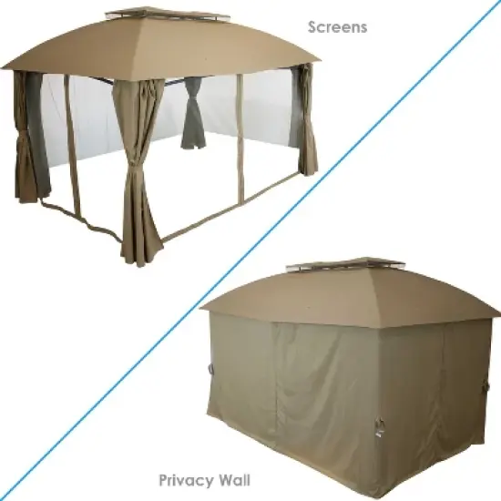 Sunnydaze Soft Top Rectangle Patio Gazebo with Screens and Privacy Walls for Backyard, Garden or Deck - 10' x 13' image {6}