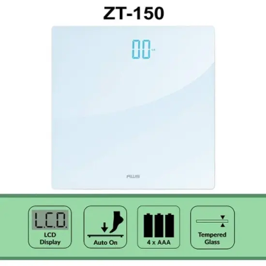 American Weigh Scales ZT Seies Bathroom Scale High Precision Ultra-Slim Digital Large LED Display 330LB Capacity image {2}