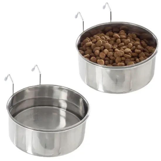 Pet Adobe Stainless-Steel Hanging Dog Bowl Set image {9}